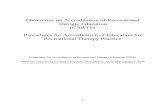 Committee on Accreditation of Recreational Therapy ... Policies and Procedures... · (CARTE) Procedures for Accreditation of Education for Recreational Therapy Practice Committee