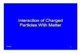 Interaction of Charged Particles With Matte r - nrc.gov · • Beta particles lose an average of 34 eV per ion pair produced in air. • Alpha particles lose an average of 36 eV per