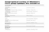 Geographical Listing of Members Liste géographique des membres · Geographical Listing of Members Liste géographique des membres ... Martin Lewis, James D. Lin, ... Visentin, Terry