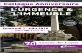 Hôtel-SPA Aquabella 70 ans des Annales des Loyers L ... ans/Flyer colloque 70 ans ADL... · je participe au colloque anniversaire des Annales “L’urgence et l’immeuble ... MÉTHODES