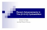 Recent Advancements In The [2+2+2] Cycloaddition · Outline Overview of [2+2+2] cycloaddition Mechanism of the [2+2+2] cycloaddition Issues with selectivity Regioselectivity Chemoselectivity