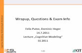 oad Wrapup, Questions & Exam .Wrapup, Questions & Exam Info Felix Putze, Dominic Heger ... •Human