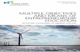 Multiple objectives and means of entrepreneurship ... · means of entrepreneurship education at Finnish universities of applied ... it is a seedbed for new industries, ... of entrepreneurship