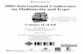 2003 International Conference on Multimedia and … · 2003 International Conference on Multimedia and Expo TECHMiSCHE INFGRMA1!GNS3iSL10THEK UNIVERGITATSBI3LIOTHEK HANNOVER Volume