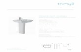 MYHOME 55CM 1TH BASIN - Thirty6 Bathrooms · MYHOME 55CM 1TH BASIN Suitable for wall mounting or use with full pedestal or semi pedestal Code number: Basin: MY55BSN1THW Full Pedestal:MYPEDBSN1THW,