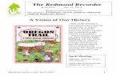 The Redmond Recorder - RHSredmondhistoricalsociety.org/RHS/images/PDF/pdf2010/...april_20101.pdf · The Redmond Recorder April 2010 1 . The Redmond Recorder April 2010 Vol. 12, No.