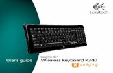 Logitech User’s guide Wireless Keyboard K340 and presentations. FN key Hold down while pressing an F-key to perform an enhanced function. English 9 User’s Guide Keyboard at a glance