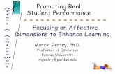 Promoting Real Student Performance Focusing on … · Focusing on Affective Dimensions to Enhance Learning Marcia Gentry, Ph.D. ... What is the mission? Life long learners Maximized