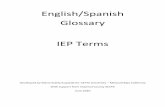 English/Spanish Glossary IEP Terms - sbceo.org · Adjetivo Definition Refers to subjects such as reading, writing, math, social studies, and science ... Author SELPA-Special Education