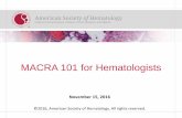 MACRA 101 for Hematologists - ASH On Demand … · Learning objectives • This webinar will relay important information about the new MACRA Rule and will provide access to an expert