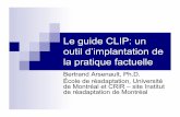 Le guide CLIP: un outil d’implantation de · Le guide CLIP: un outil d’implantation de la pratique factuelle Bertrand Arsenault, Ph.D. École de réadaptation, Université de