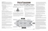 Dropship Rules layout - Amphora Editions · Introduction The MechWarrior® Aurora-class DropShip adds a new element to large MechWarrior: Dark Age games. The Aurora is both a terrain
