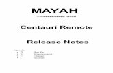 Centauri Remote Release Notes - mayah.com · MAYAH Communications GmbH Centauri Remote Release Notes Agenda: •B Bug fix •E Enhancement •C Change •I Internal