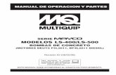 MANUAL DE OPERACION Y PARTES - Multiquip Inc. · 2013-06-02 · Los escapes de los motores diesel y algunos de sus componentes son sabidos por el estado de California como causantes