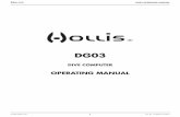 Operating Manual for Hollis DG03 - No Limit OM r01.pdf · 3 DG03 OPERATING MANUAL © 2002 Design, 2011 Doc. No. 12-4058-r01 (5/16/11) Pay special attention to items marked with this