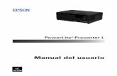PowerLite Presenter L - files.support.epson.com · El PowerLite® Presenter L es un proyector portátil y ligero con un reproductor de DVD y ... excepto las cubiertas de la lámpara