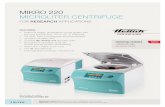 MIKRO 220 MICROLITER CENTRIFUGE - hettweb.com · MIKRO 220 MICROLITER CENTRIFUGE ... pre-cool function from -20 to +40 °C (Optional) ... . Created Date: