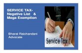 SERVICE TAX- Negative List & Mega Exemption - …puneicai.org/wp-content/uploads/2015/03/CA-Bharat-raichandani... · Service tax trend till date Service tax payable on accrual basis