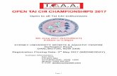 Open to all Tai Chi enthusiaststaichiaustralia.com/docs/TCAAChampionships2017Regulations-v2.pdf · Open to all Tai Chi enthusiasts. b. Each athlete must submit by the Closing Date