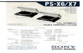 SONY PS-X6/X7 Service Manual - s.siteapi.org · PS-X6: AEP, UK, E model SONY STEREO TURNTABLE SYSTEM MODEL NO. PS - 110. 120.220. 240V 50/60Hz 12b' SERIAL NO. MADE IN JAPAN ... the