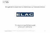 ELAC - Long Beach Unified School District Training Man… · ELAC Training Manual 2014-2015. ... on the development of the Single School Plan for Student Achievement. The ELAC also