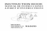 INSTRUCTION BOOK MANUAL DE INSTRUCCIONES LIVRET D’INSTRUCTIONS · 2015-01-30 · instruction book manual de instrucciones livret d’instructions model modelo modÈle 9102d
