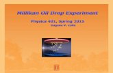 Millikan Oil Drop Experiment - University Of Illinois · Robert Millikan and his oil drop experiment 3. Theory of the experiment 4. Laboratory setup 5. Data analysis 2/16/2015 2.