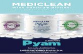 laboratoriopyam.comlaboratoriopyam.com/pdf/Mediclean-Family.pdf · About MEDICLEAN MEDICLEAN is effervescent tablets and granules for surfaces disinfection, special y developed for