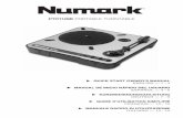 PT01USB PORTABLE TURNTABLE - Numark · PT01USB PORTABLE TURNTABLE X QUICK START OWNER’S MANUAL ENGLISH ::: 1 - 3 ... • QUICKSTART GUIDE USB CABLE • SOFTWARE INSTALLATION CD