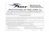 INVITATION TO BID (SBD 1) on procurement requirements ICT-07... · The National Research Foundation (“NRF”) is a juristic person established in terms of the National Research