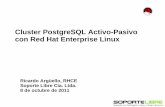 Cluster PostgreSQL Activo-Pasivo con Red Hat Enterprise Linux · Ricardo Argüello, RHCE Soporte Libre Cia. Ltda. 8 de octubre de 2011 Cluster PostgreSQL Activo-Pasivo con Red Hat