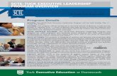 SCTE-TUCK EXECUTIVE LEADERSHIP PROGRAM .ABOUT TUCK SCHOOLOF BUSINESS: The Tuck School of Business