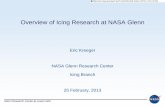 Overview of Icing Research at NASA GRC · Overview of Icing Research at NASA Glenn Eric Kreeger . NASA Glenn Research Center Icing Branch . ... Glenn Research Center at Lewis Field