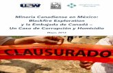 Minería Canadiense en México: Blackfire Exploration y … · operaciones de las empresas mineras canadienses en las comunidades afectadas a fin de asegurar que los intereses comerciales
