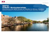 IBFD CSAT Scholarship · IBFD CSAT Scholarship Awarded by the IBFD Centre for Studies in African Taxation Advanced Master’s in International Tax Law • Six-month internship with