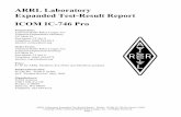 ARRL Laboratory Test Result Report - …hamradio.online.ru/ftp2/ic746pro.pdf · Introduction This document summarizes the extensive battery of tests performed by the ARRL Laboratory