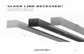 SLEEK LINE RECESSED - Grupo MCI€¦ · SLEEK LINE RECESSED ® REFERENCES ... Lumens output 1424 lm 1548 lm 1646 lm Luminaire efficiency 65 lm/W 70 lm/W 75 lm/W DALI DMX 1 …
