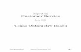 Report on Customer Service Texas Optometry Board · Texas Optometry Board Report on Customer Service 2018 Page 7 ... As in years past, the agency has used the survey process as a
