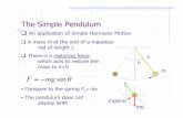 The Simple Pendulum - UGA · The Simple Pendulum An application of Simple Harmonic Motion A mass m at the end of a massless rod of length L There is a restoring force which acts to