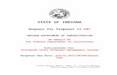 RFP Boilerplate Toolkits…  · Web viewSTATE OF INDIANA. Request for Proposal 12-101. INDIANA DEPARTMENT OF ADMINISTRATION. On Behalf Of. The Indiana Department of Corrections.