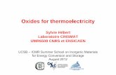 Oxides for thermoelectricity - Our Story · Oxides for thermoelectricity Sylvie Hébert Laboratoire CRISMAT UMR6508 CNRS et ENSICAEN UCSB – ICMR Summer School on Inorganic …