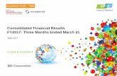Consolidated Financial Results FY2017: Three … · 1 May 2017 Consolidated Financial Results FY2017: Three Months Ended March 31 Securities Code：4631