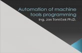 Automation of machine tools programming - cvut.czutopm.fsid.cvut.cz/podklady/APOS/Lectures/Lesson 1 - Automation of... · possibilities of automatization of machine tools and automatization