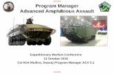 Program Manager Advanced Amphibious Assault · Program Manager Advanced Amphibious Assault Expeditionary Warfare Conference 12 October 2016 Col Kirk Mullins, Deputy Program Manager