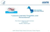 “Lessons Learned, Forgotten, and Remembered” .“Lessons Learned, Forgotten, and Remembered ...