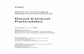 Diesel Exhaust Particulates - Home - National … Report on Carcinogens Background Document for Diesel Exhaust Particulates December 2 - 3, 1998 Meeting of the NTP Board of Scientific