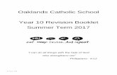 Oaklands Catholic School Year 10 Revision Booklet Summer Term 2017 · P a g e | 1 Oaklands Catholic School Year 10 Revision Booklet Summer Term 2017 “I can do all things with the