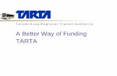 A Better Way of Funding TARTA - City of Rossford Ohio rossford sales tax meeting... · Organization Political subdivision 1971 TARTA is created 1st transit authority under ORC Expansion: