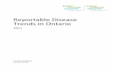 Reportable Disease Trends in Ontario, 2011 · Public Health Ontario Public Health Ontario is a Crown corporation dedicated to protecting and promoting the health of all Ontarians