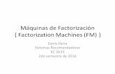 Máquinas de Factorización { Factorization Machines …dparra.sitios.ing.uc.cl/classes/recsys-2016-2/clase17_FM.pdf · Ejemplos de Datos: ... – n